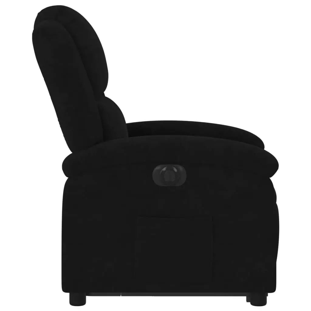 Electric Stand Up Recliner Chair Black Velvet Power Lift Armchair