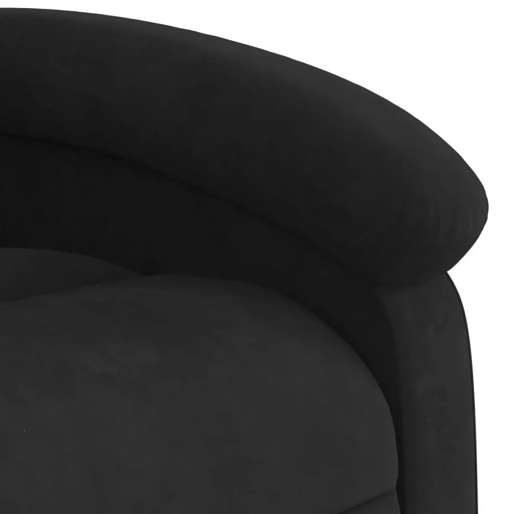 Electric Stand Up Recliner Chair Black Velvet Power Lift Armchair