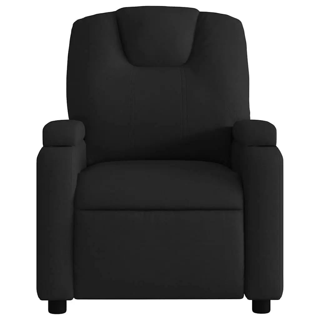 Massage Recliner Chair Black Fabric Manual Reclining Armchair with 6 Massage Points