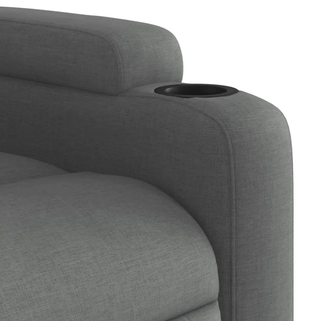 Electric Recliner Chair Grey Fabric 135 Degrees Automatic Backrest Footrest