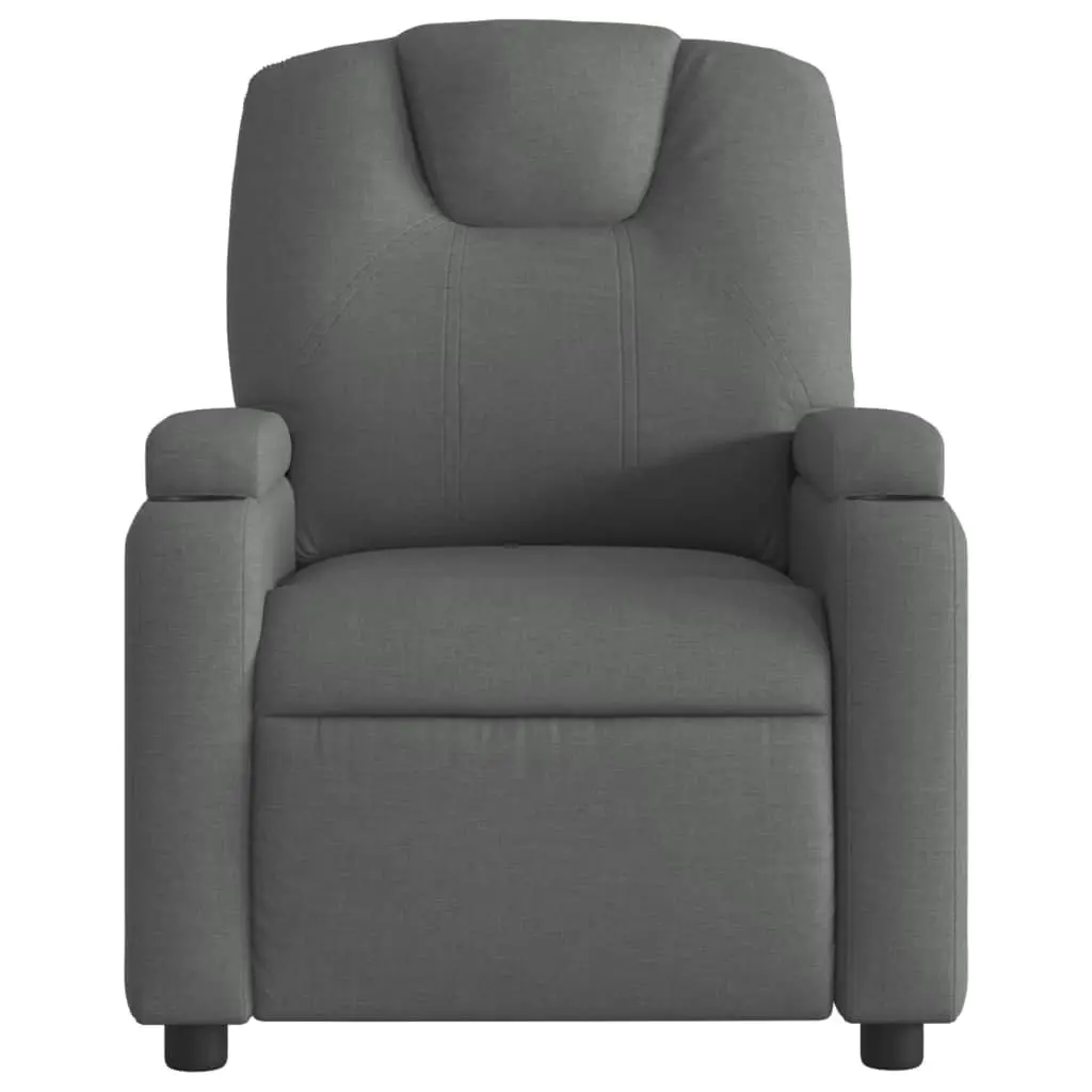Electric Recliner Chair Grey Fabric 135 Degrees Automatic Backrest Footrest
