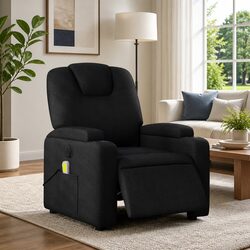 Electric Massage Recliner Chair in Black Fabric