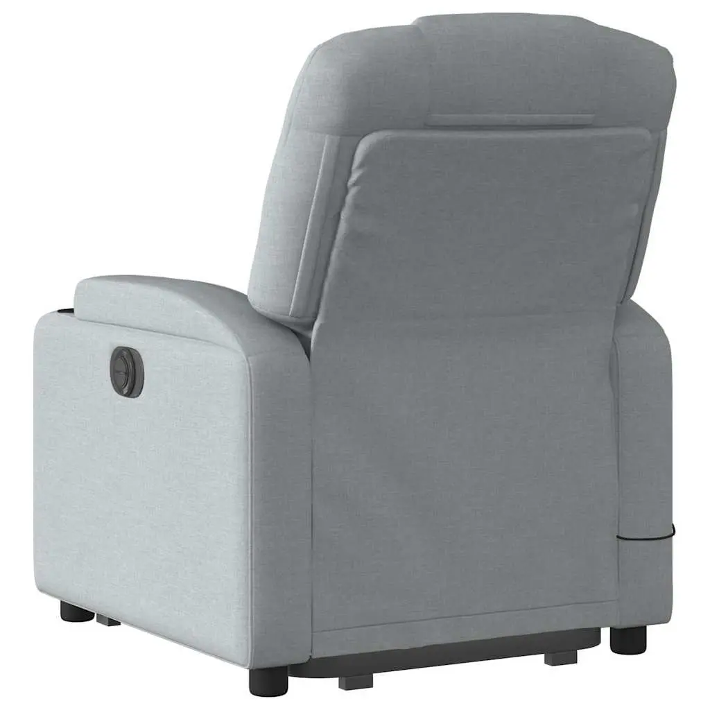 Electric Massage Recliner Chair Grey Fabric Power Lift Adjustable Armchair