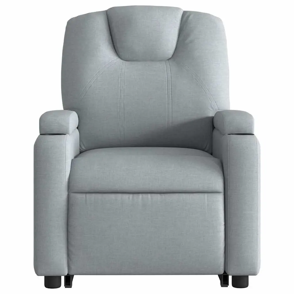 Electric Massage Recliner Chair Grey Fabric Power Lift Adjustable Armchair