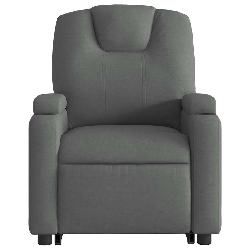 Electric Massage Recliner Chair Grey Fabric Power Lift Armchair