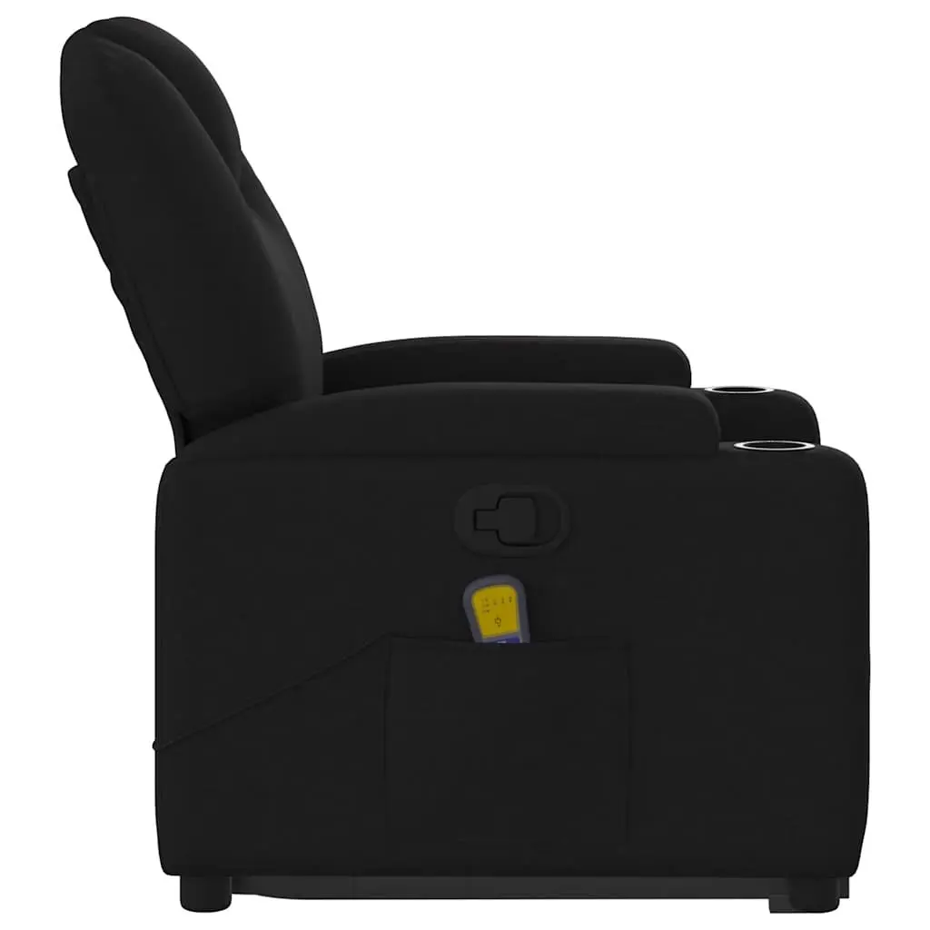 Electric Massage Recliner Chair Black Fabric Power Lift Armchair