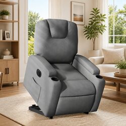 Comfortable Electric Stand Up Recliner Chair in Grey Fabric