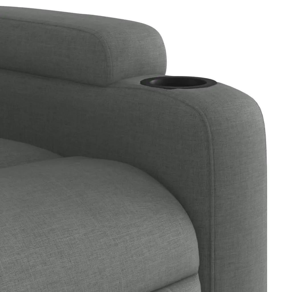Electric Stand Up Recliner Chair Grey Fabric Power Lift Armchair