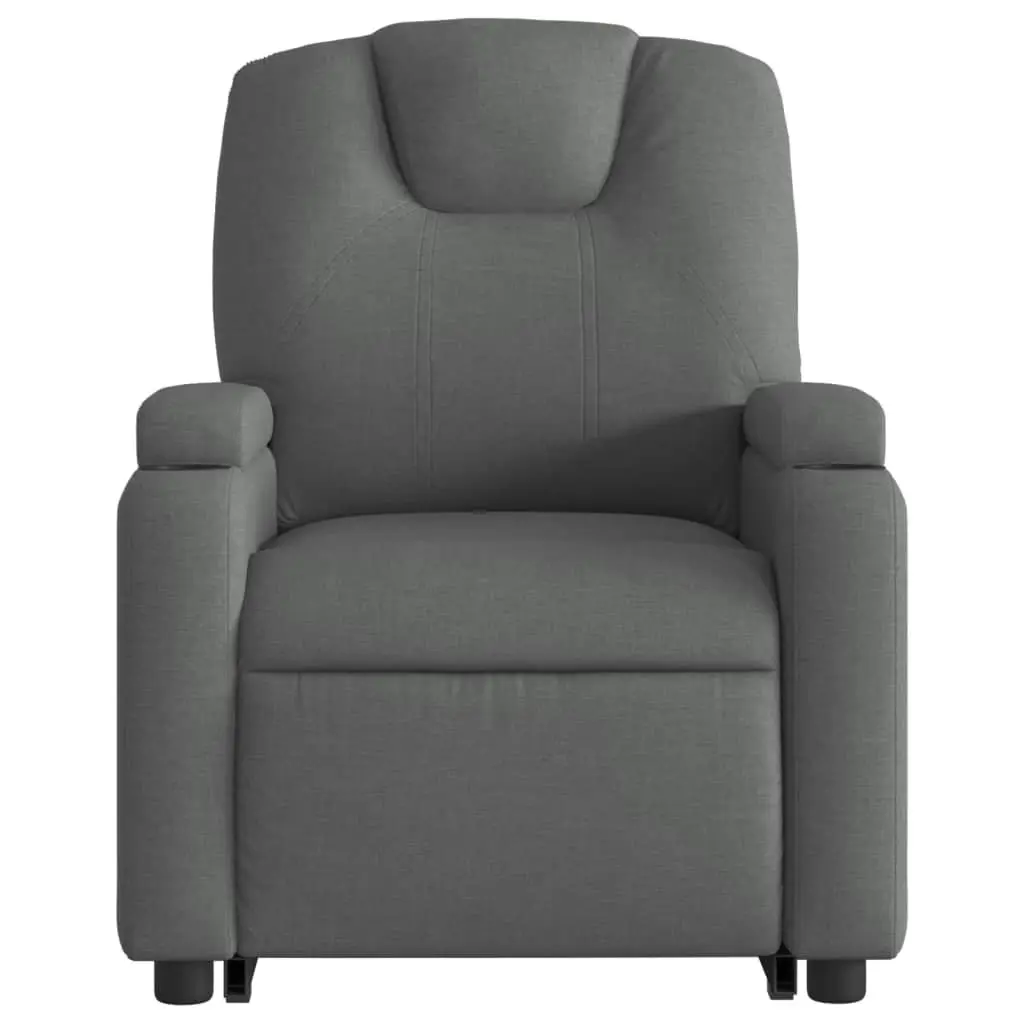 Electric Stand Up Recliner Chair Grey Fabric Power Lift Armchair