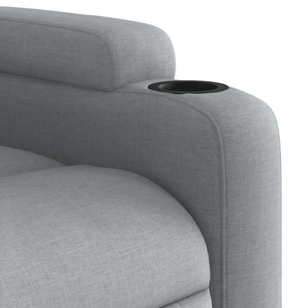Electric Massage Recliner Chair Grey Fabric Power Lift Armchair