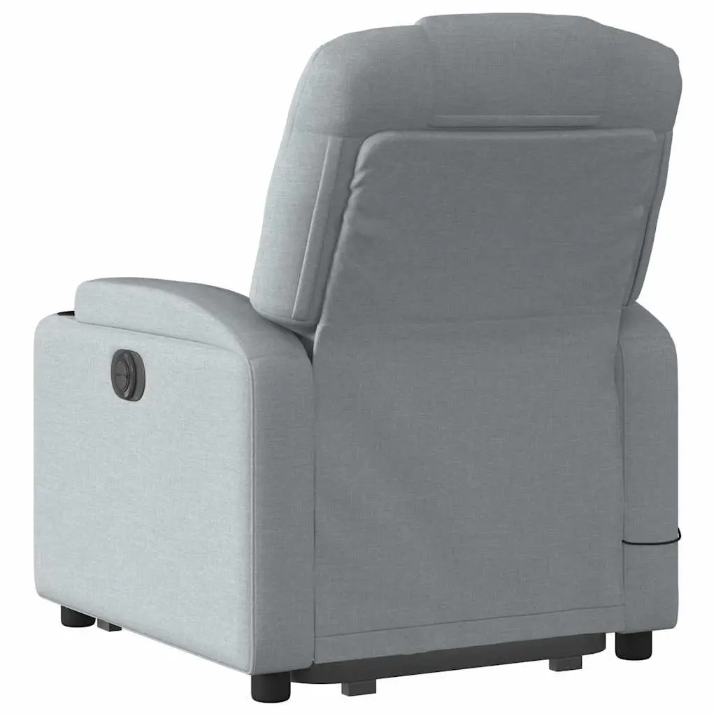Electric Massage Recliner Chair Grey Fabric Power Lift Armchair