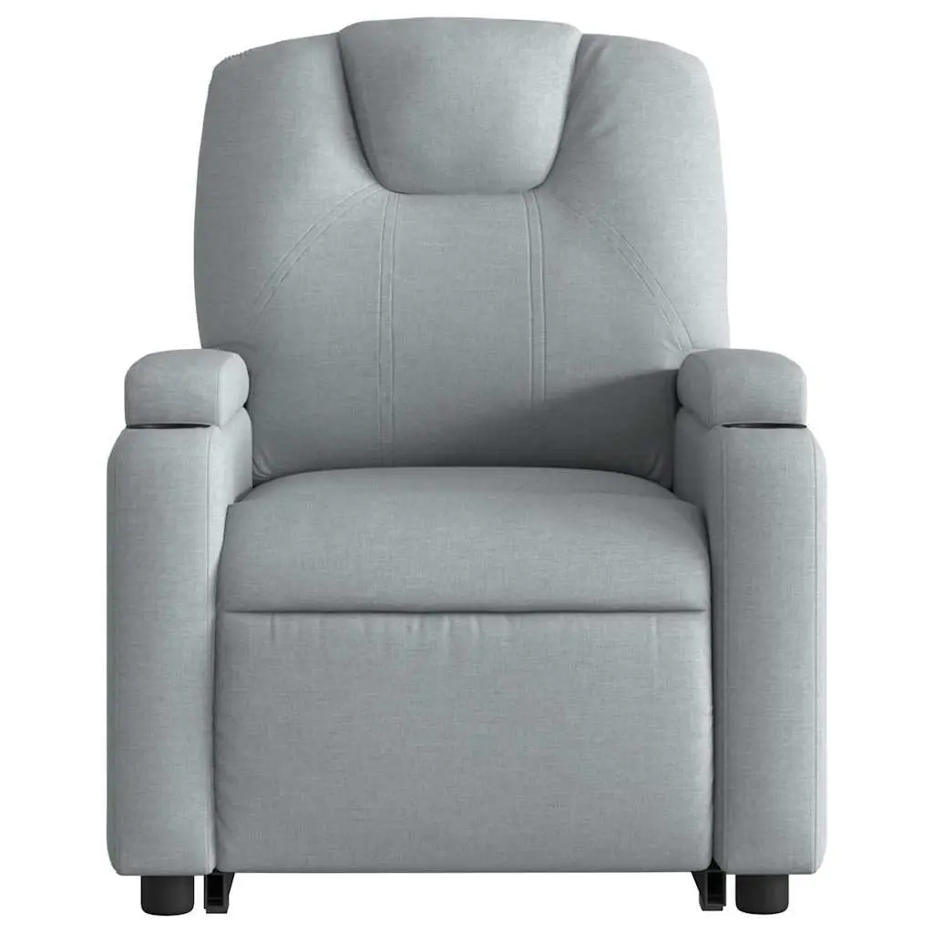Electric Massage Recliner Chair Grey Fabric Power Lift Armchair