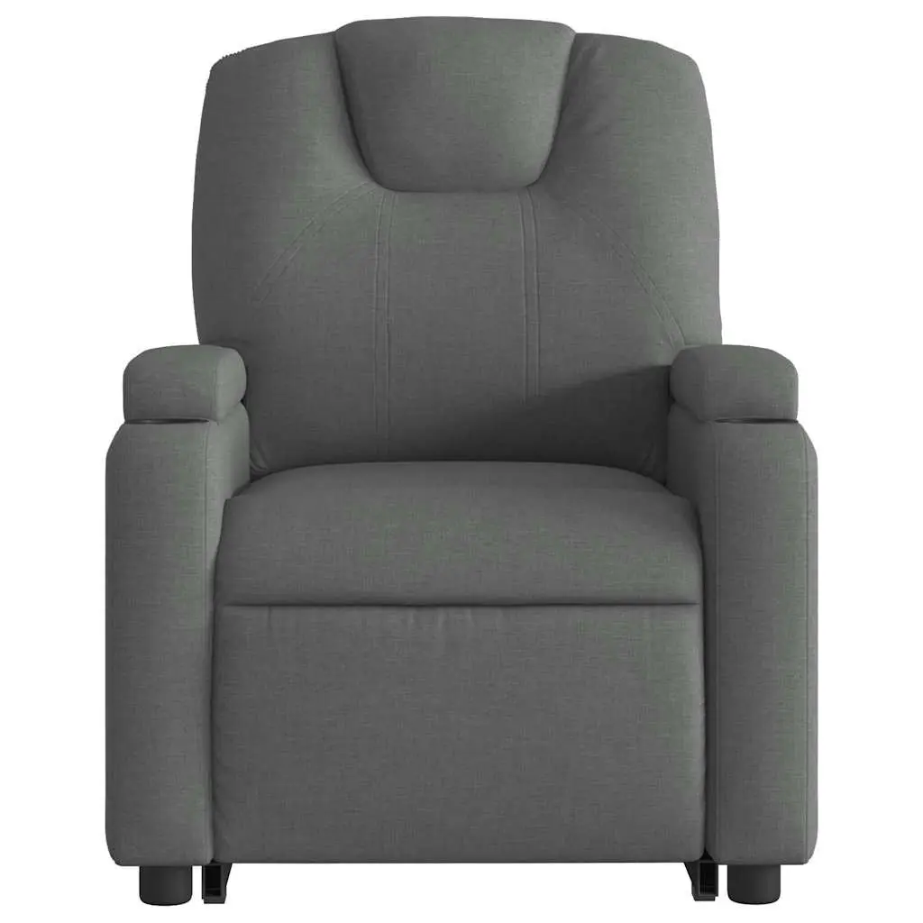 Electric Massage Recliner Chair Grey Fabric Power Lift Armchair