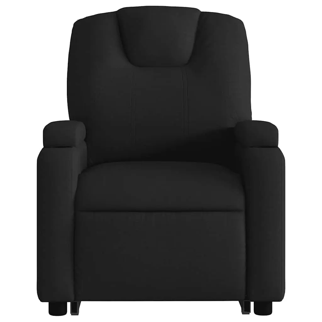 Electric Massage Chair Black Fabric Stand Up Recliner 135 Degrees Vibration