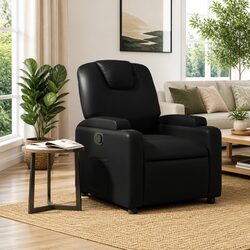 Manual Reclining Armchair with Cup Holders and Side Pocket
