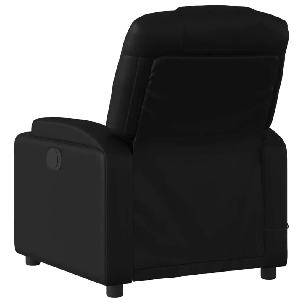 Electric Massage Recliner Chair Black Faux Leather 135 Degrees Adjustable Armchair