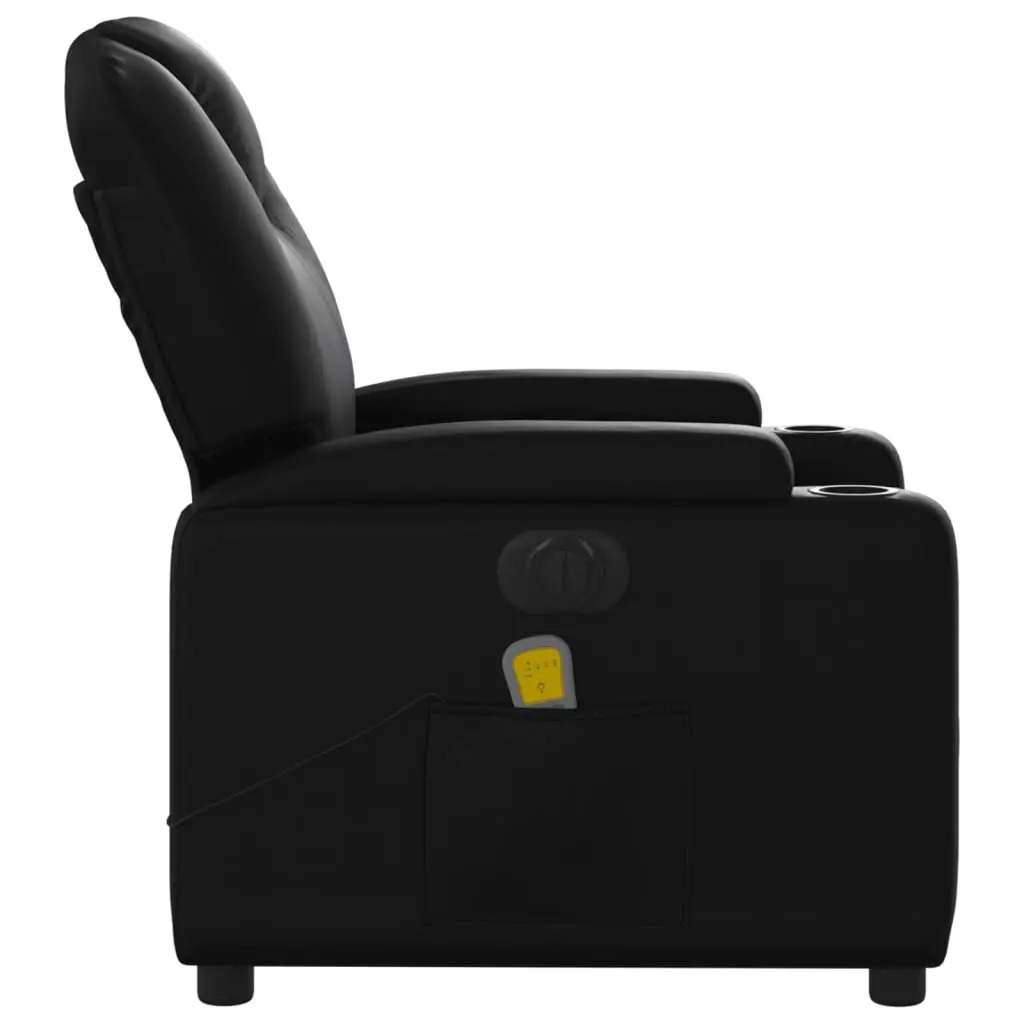 Electric Massage Recliner Chair Black Faux Leather 135 Degrees Adjustable Armchair