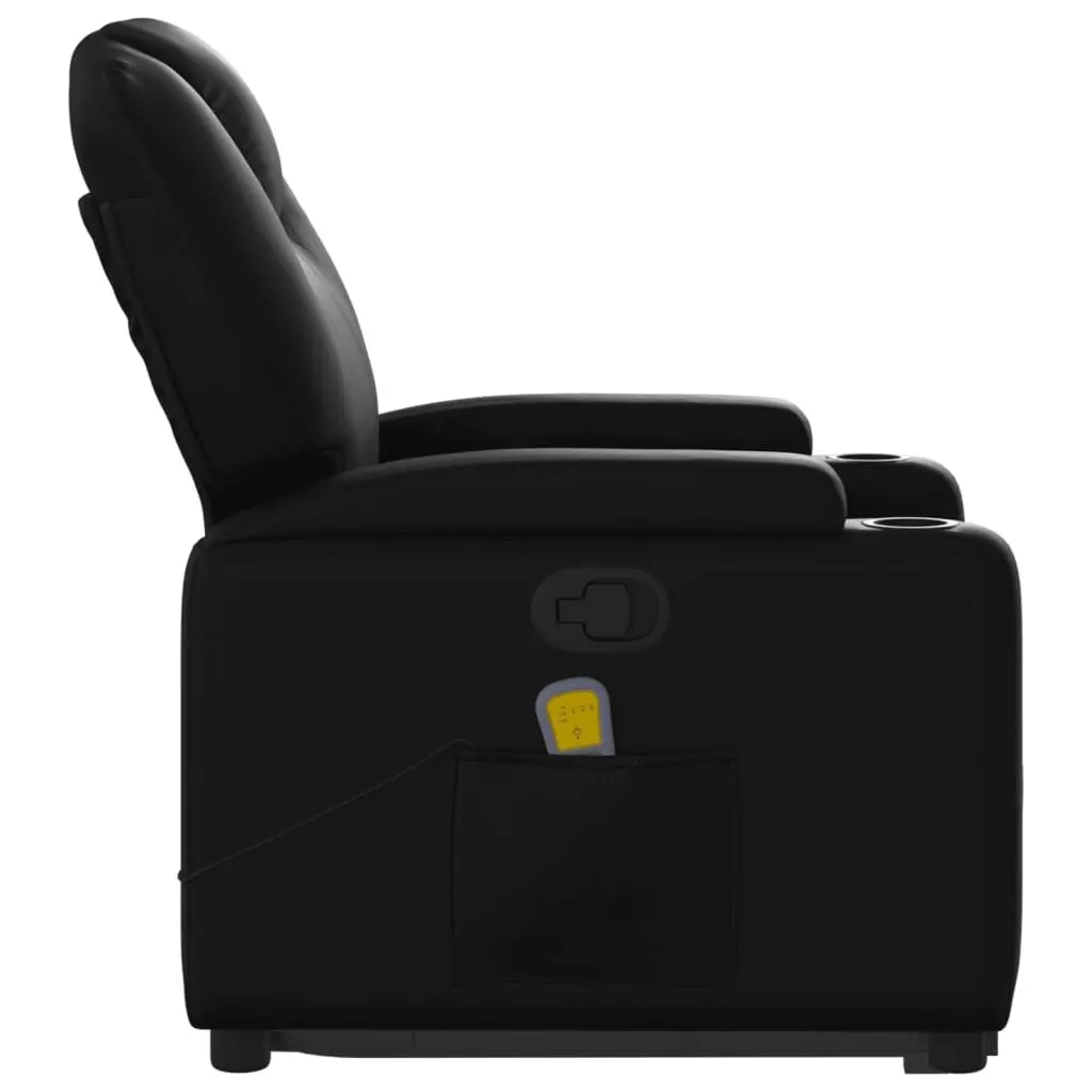 Electric Massage Chair Power Lift Recliner Black Faux Leather 135 Degrees Adjustable