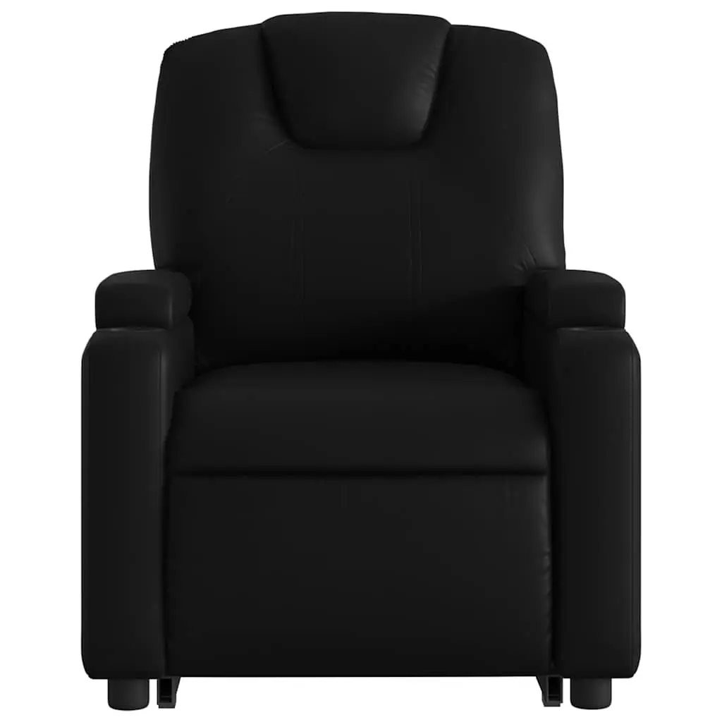 Electric Recliner Chair Black Faux Leather Power Lift Armchair