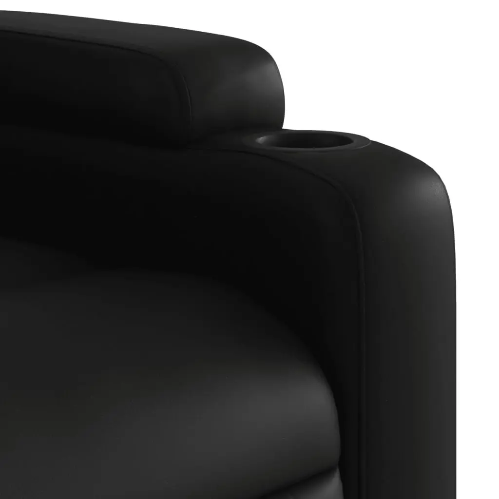 Electric Massage Chair Stand Up Recliner Black Faux Leather 135 Degrees