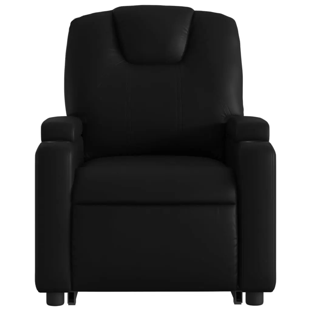 Electric Massage Chair Stand Up Recliner Black Faux Leather 135 Degrees