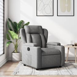 Recliner Chair Manual Reclining Armchair with Cup Holders Footrest Lounge Seat
