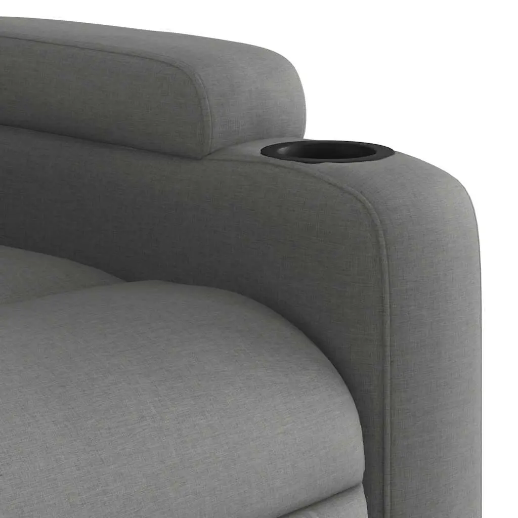 Massage Recliner Chair Grey Fabric Manual Reclining 135 Degrees with Vibration 6 Massage Points