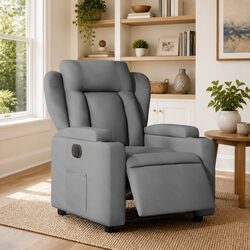 Light Grey Electric Recliner Armchair with Footrest