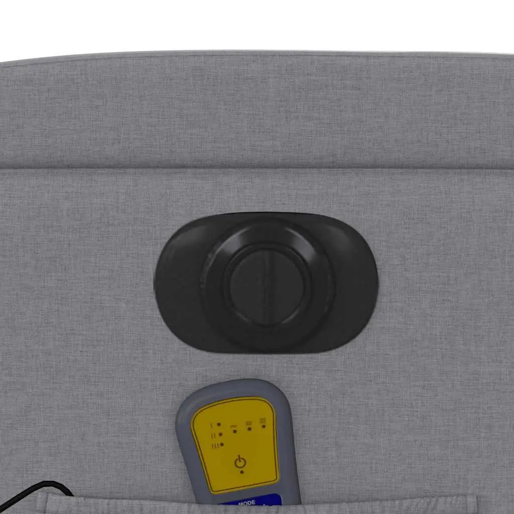 Electric Recliner Chair Grey Fabric Adjustable Backrest and Footrest Motorised Massage Function