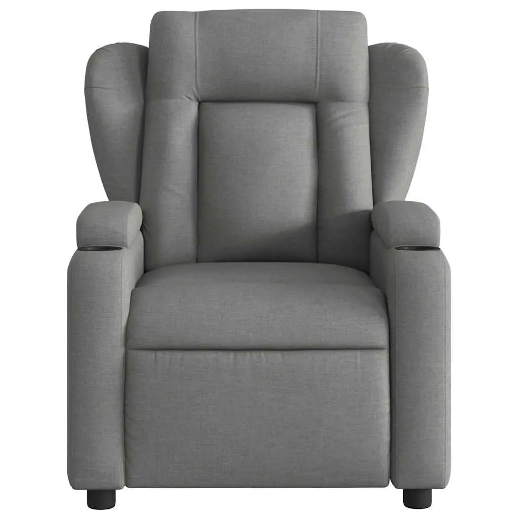 Electric Massage Recliner Chair Grey Fabric 135 Degrees Adjustable with Footrest