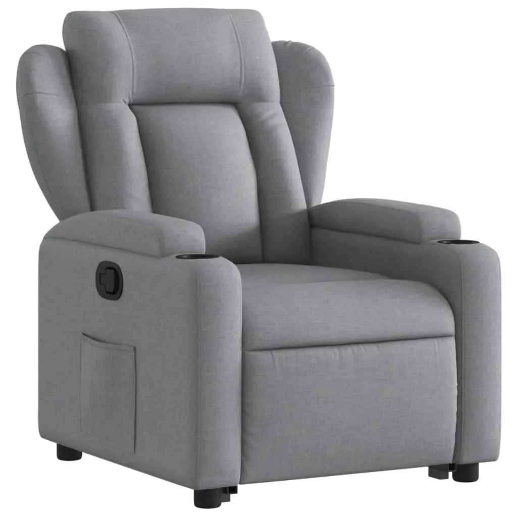 Stand Up Recliner Chair Grey Fabric Electric Power Lift Armchair