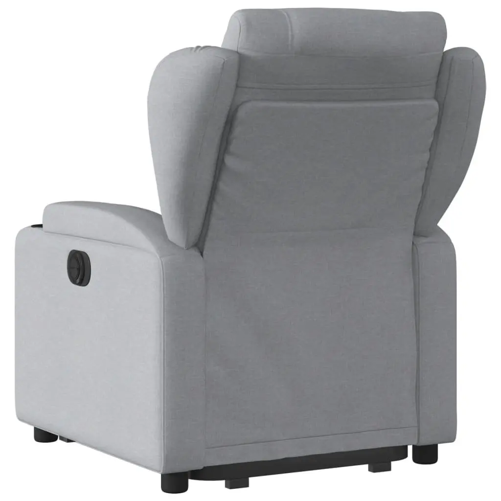 Stand Up Recliner Chair Grey Fabric Electric Power Lift Armchair