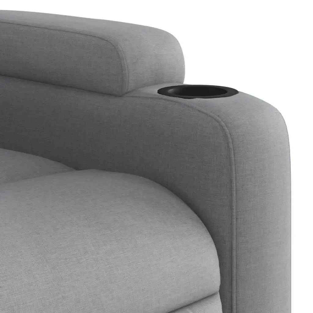 Stand Up Recliner Chair Grey Fabric Electric Power Lift Armchair