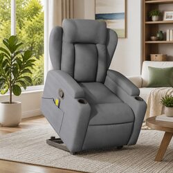 Electric Power Lift Massage Recliner Chair in Grey