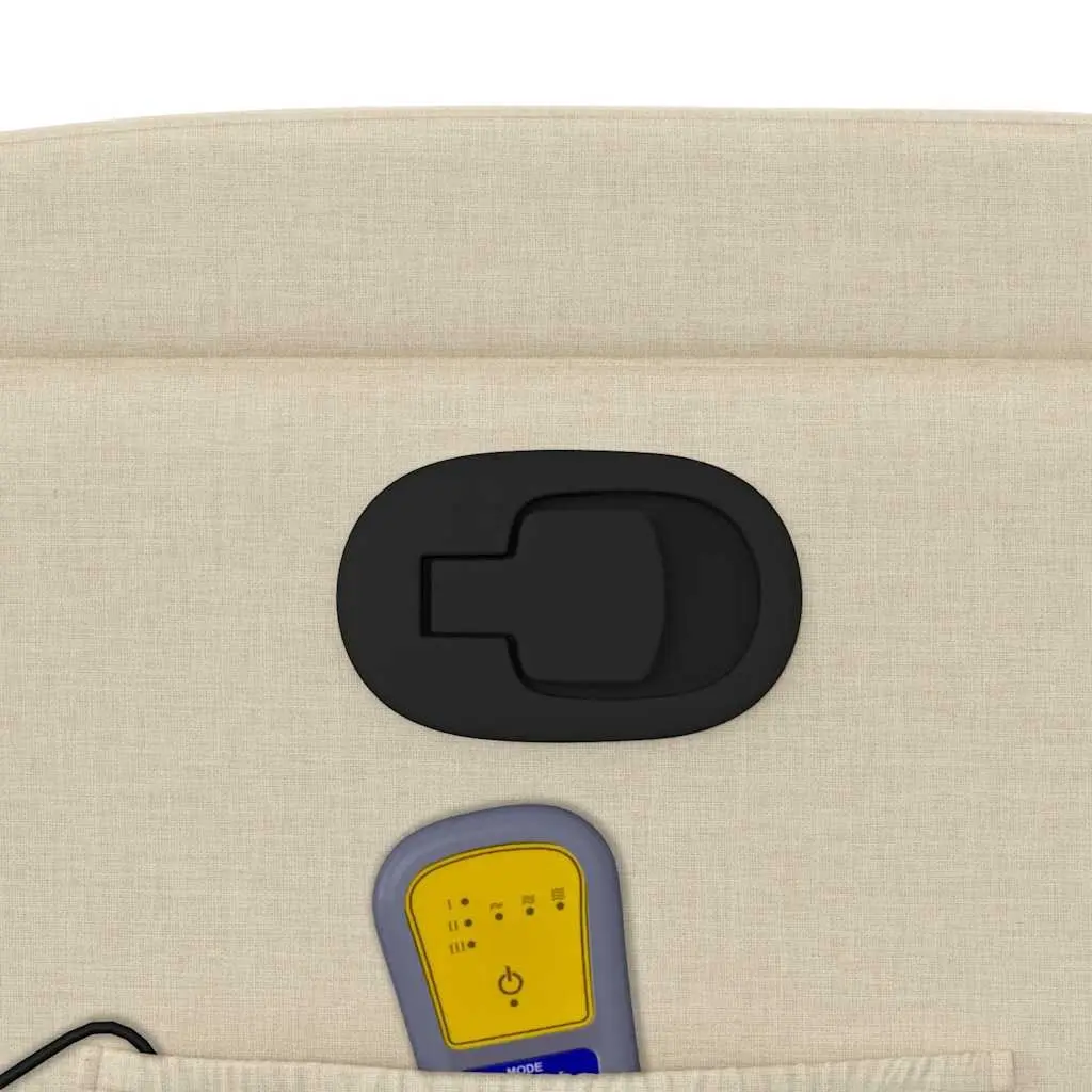 Electric Massage Recliner Chair Cream Power Lift for Elderly with Manual Recline and Vibration Massage