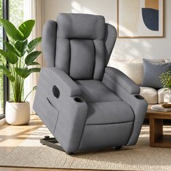 Comfortable Electric Power Lift Recliner Chair in Grey