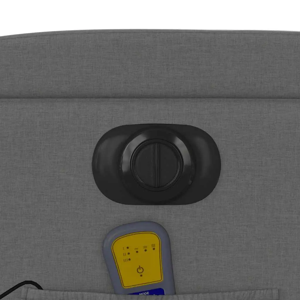 Electric Massage Chair Grey Fabric Recliner Lift Armchair
