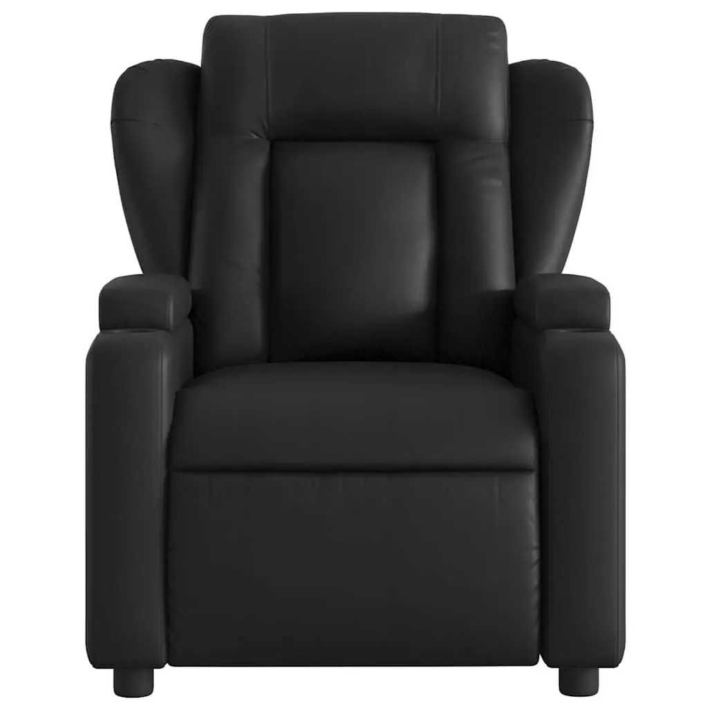 Electric Massage Recliner Chair Black Faux Leather 135 Degrees Electric Reclining Vibration Massage