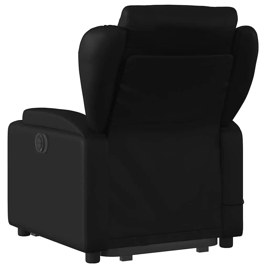 Electric Massage Chair Recliner Black Faux Leather 135 Degrees Power Lift Function