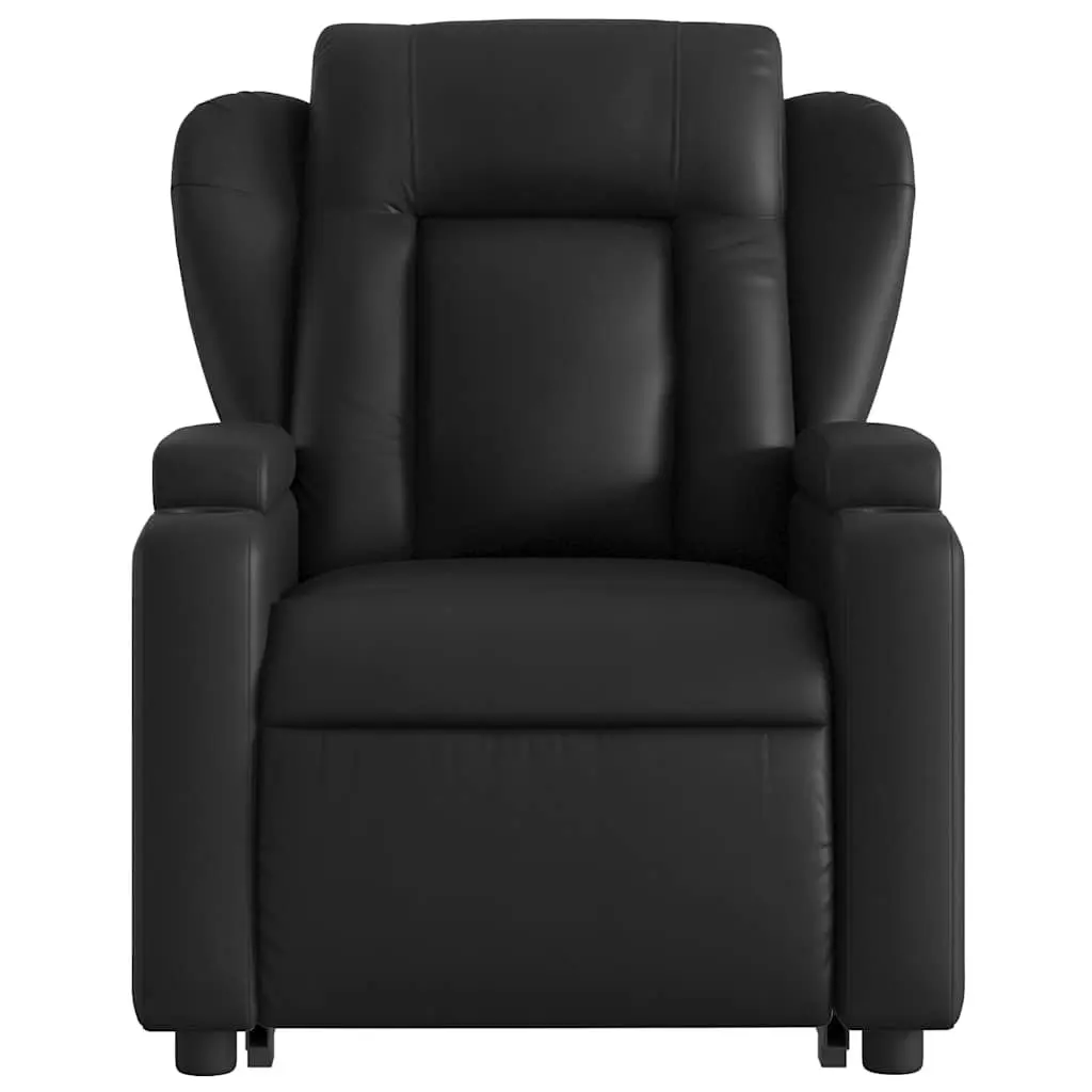 Electric Massage Chair Recliner Black Faux Leather 135 Degrees Power Lift Function