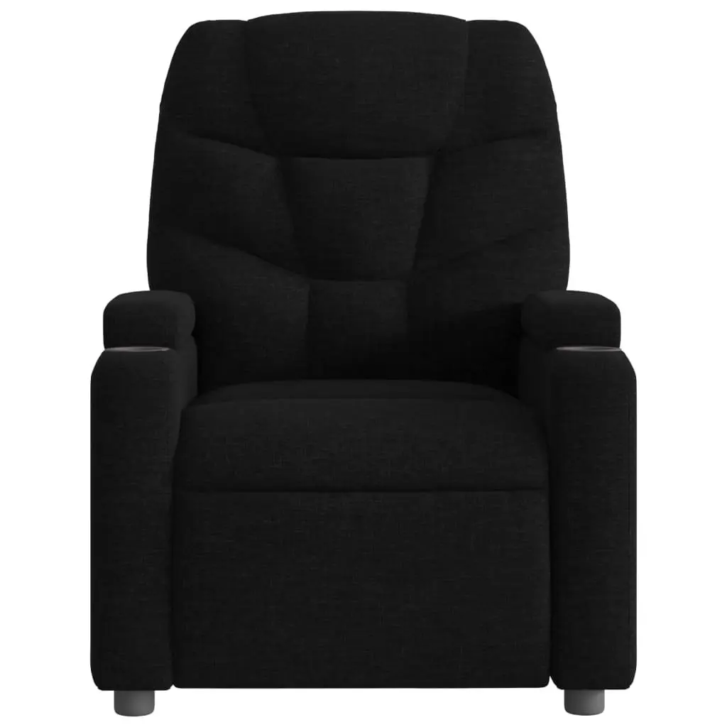 Recliner Chair Black Fabric Manual Reclining Armchair