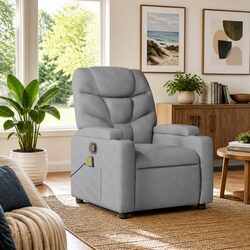 Comfortable Grey Fabric Massage Recliner Chair
