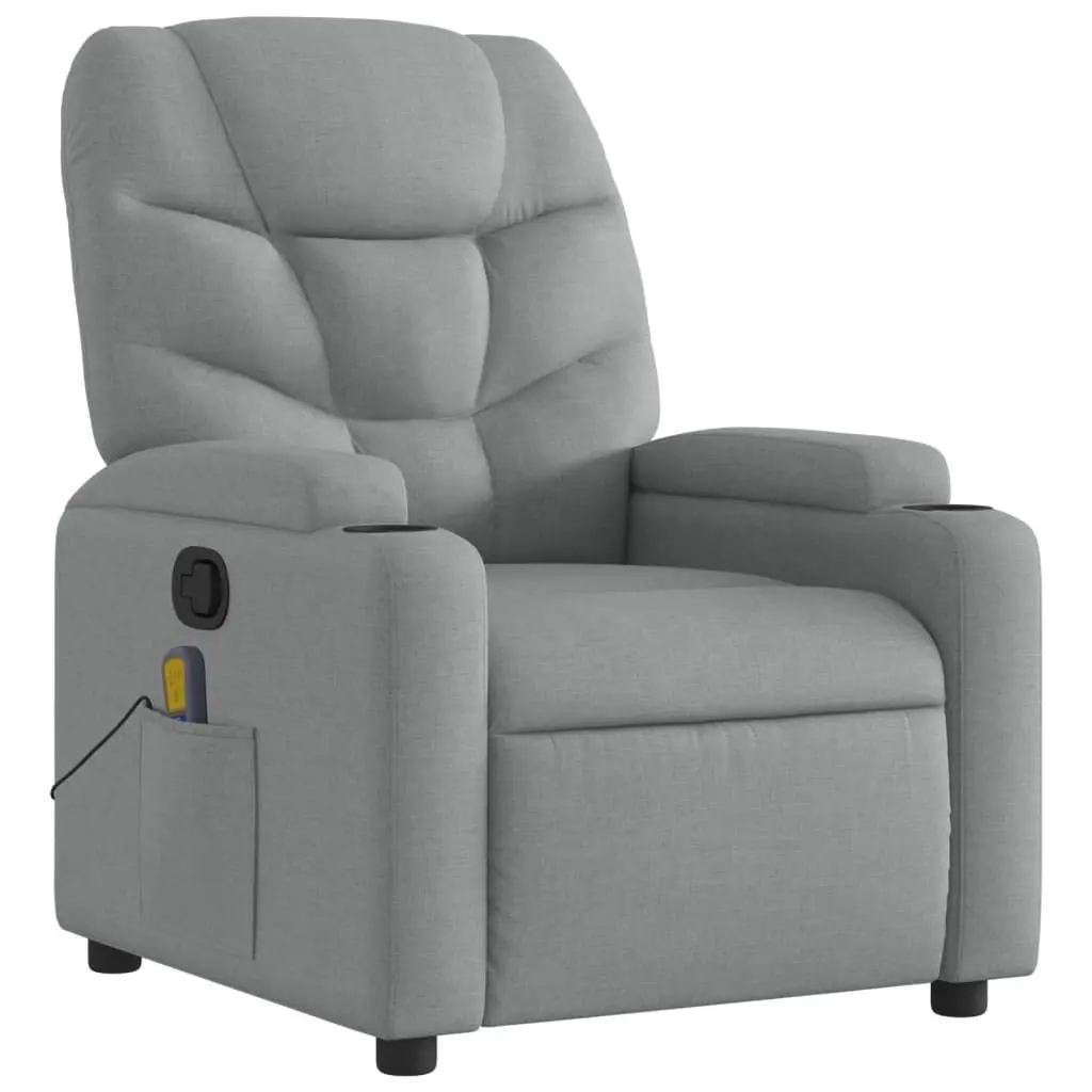 Grey Fabric Massage Recliner Chair
