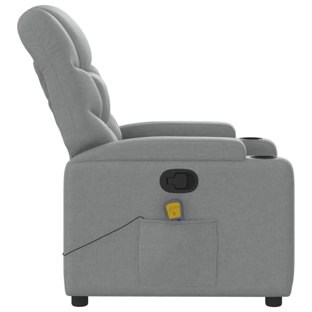 Grey Fabric Massage Recliner Chair