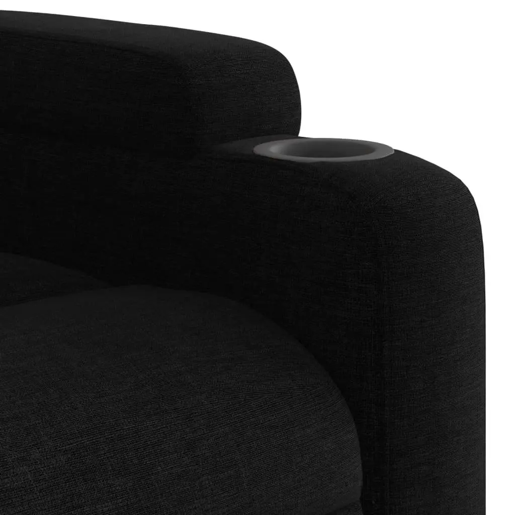 Massage Recliner Chair Black Fabric Manual Recline Vibration Armchair