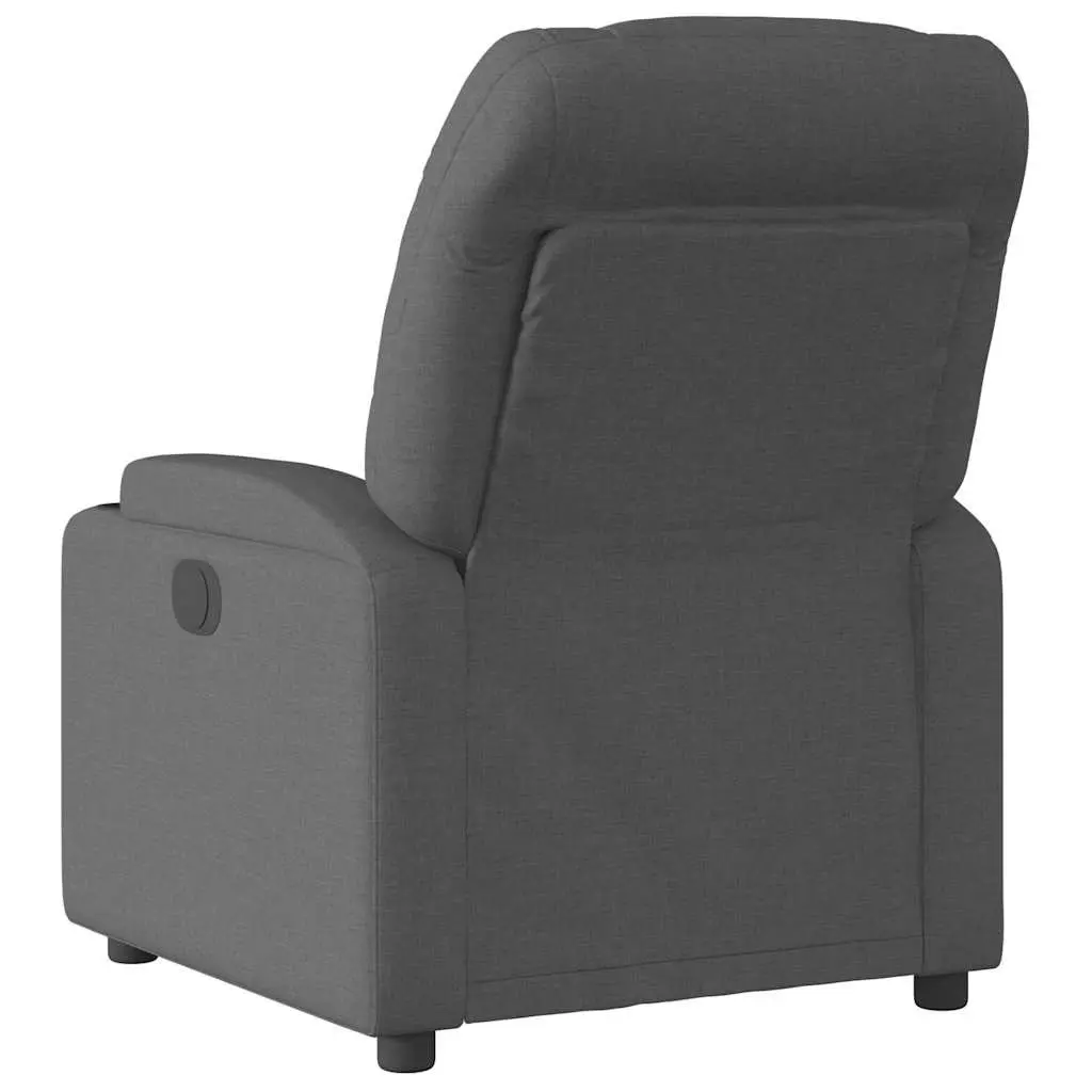 Electric Recliner Chair Grey Fabric Adjustable Footrest Backrest