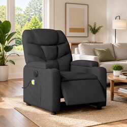 Grey Fabric Electric Massage Recliner Chair with Footrest