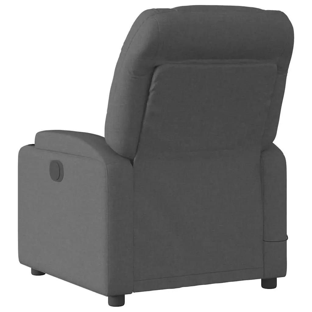 Electric Massage Recliner Chair Grey Fabric 135 Degrees USB Powered Vibration Massage Armchair Footrest