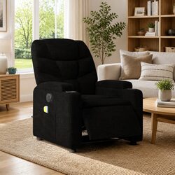 Cozy Electric Massage Recliner Chair in Black Fabric