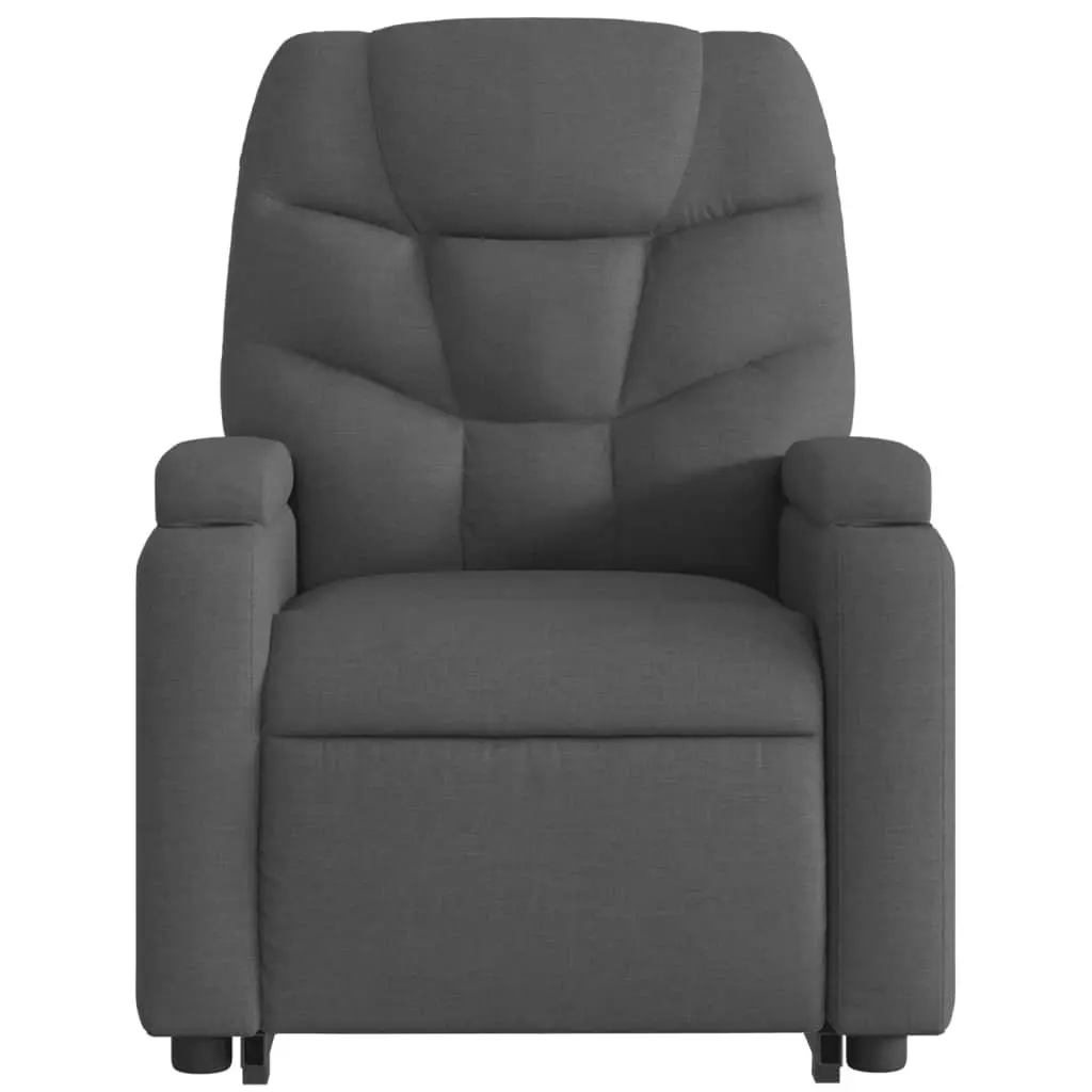 Stand Up Recliner Chair Power Lift Electric Motor Grey Fabric Armchair Elderly